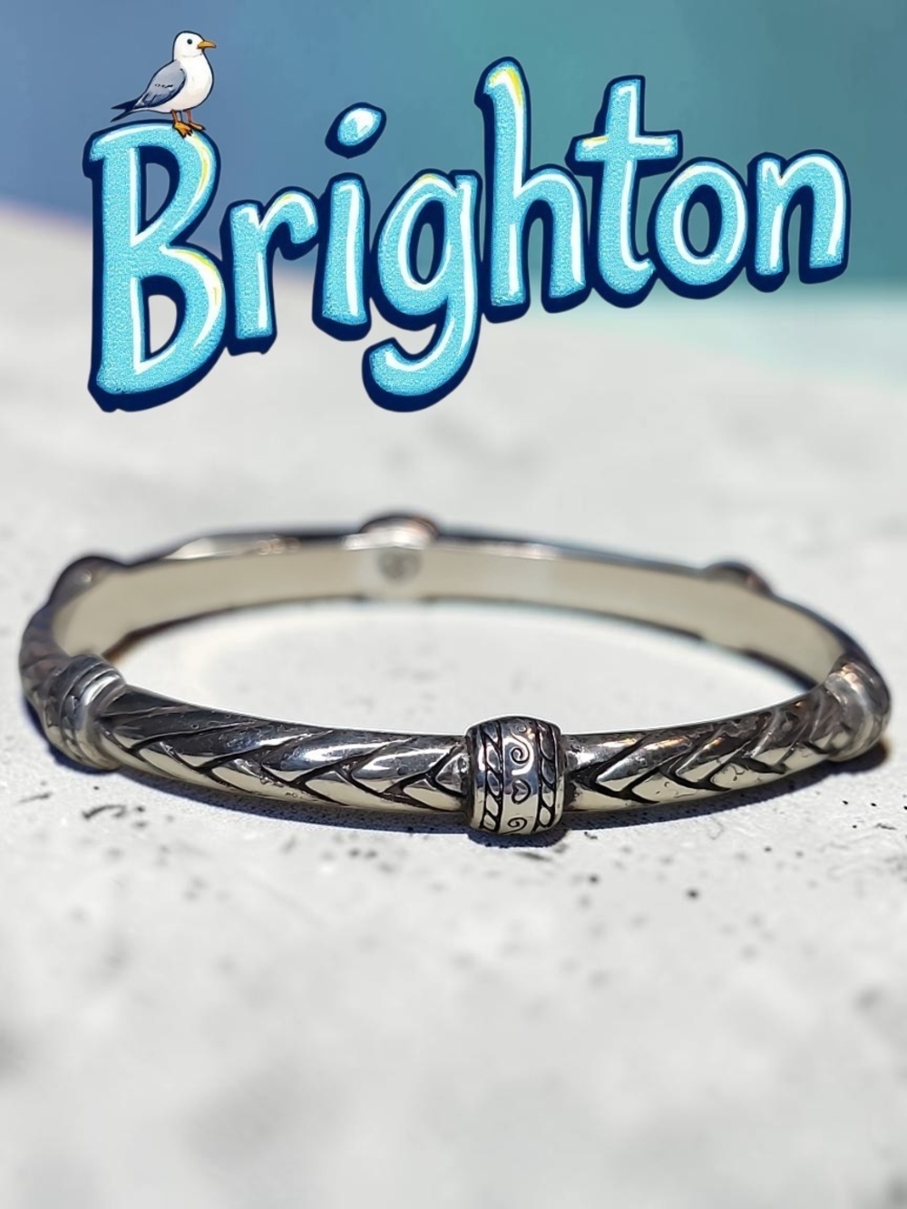 Brighton Retired "Sierra" Scroll Braided Bangle Bracelet EUC